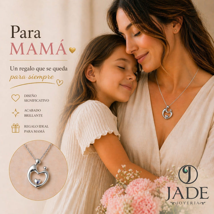 Dije + cadena: plata: te amo por siempre mamá – Jade18k (vista 2)