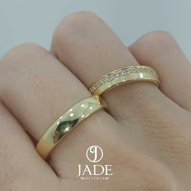 Aros de matrimonio Fer en oro 18k – Jade18k (vista 4)
