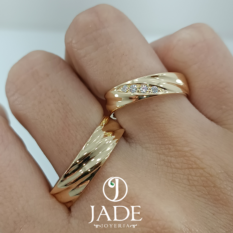 Aros de matrimonio Imperial en oro 18k – Jade18k (vista 4)