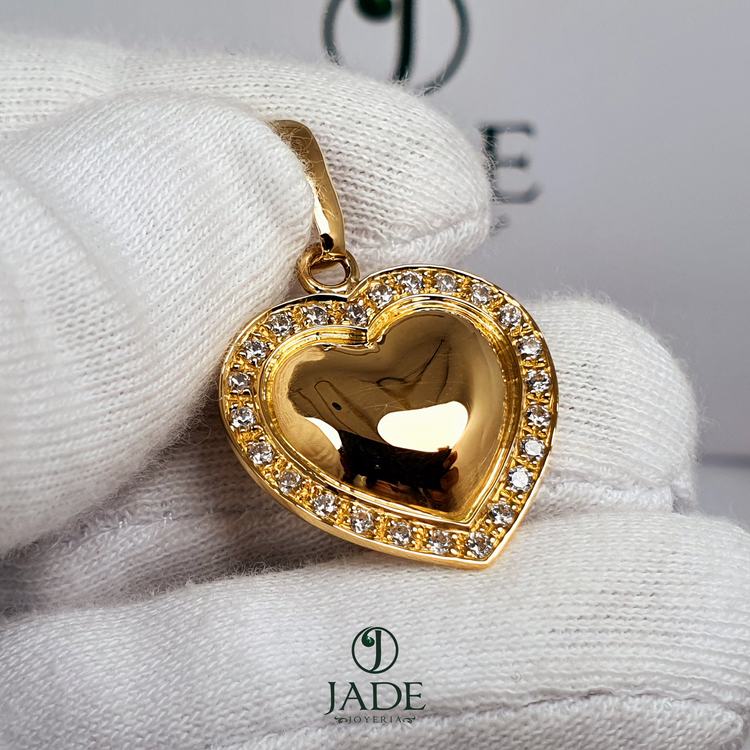 Dije de corazón en oro 18k – Jade18k (vista 2)