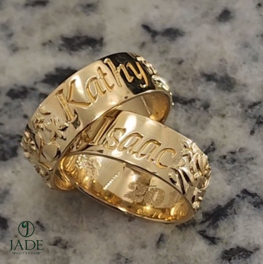 Alianzas Amor bonito en oro 18k – Jade18k (vista 2)