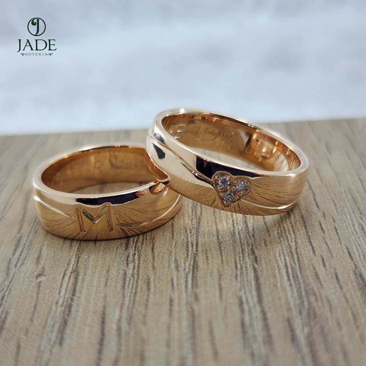 Aros Tu nombre marcado en mi corazón en oro rosado 18k – Jade18k (vista 2)
