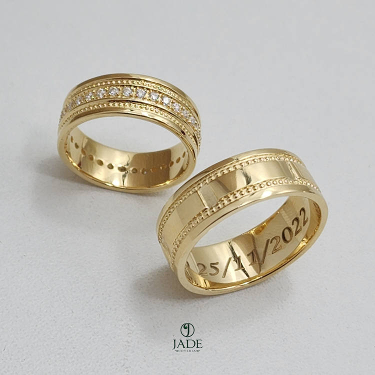 Aros de boda Frince en oro 18k – Jade18k (vista 3)