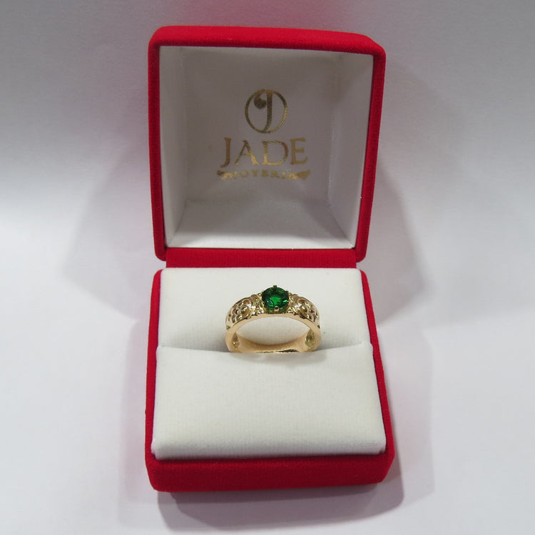 Anillo Esmeralda Flower en Oro 18k – Jade18k (vista 3)