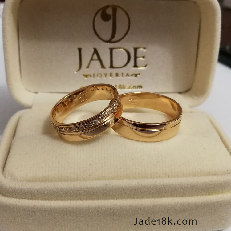 Alianzas aros de boda Complemento Perfecto en oro 18k – Jade18k (vista 2)