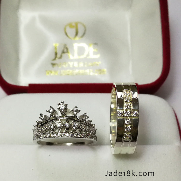 Pack Alianzas de promesa en plata – Jade18k
