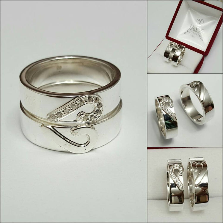 Aros de matrimonio en plata ley – Jade18k