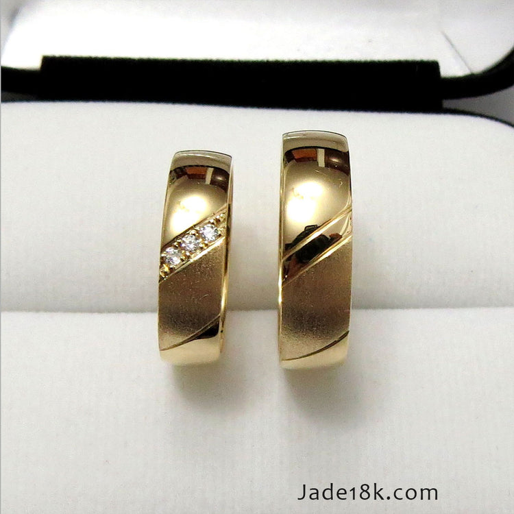 Aros de matrimonio Rosi en Oro 18k – Jade18k (vista 2)
