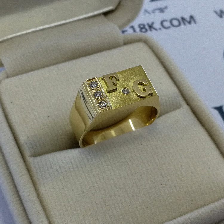 Chevalier Con Dos Iniciales Oro 18k – Jade18k (vista 2)