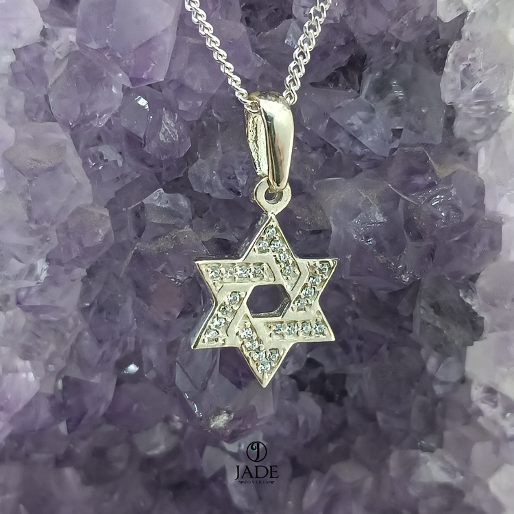Dije estrella con piedras en plata – Jade18k (vista 3)