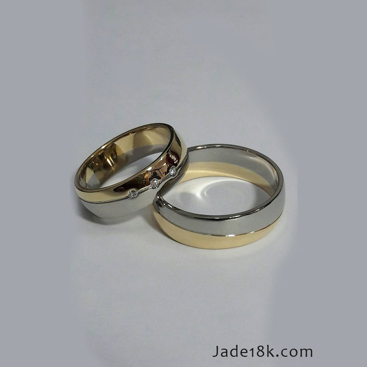 Alianzas aros de boda Bicolor Love Oro 18k – Jade18k (vista 2)