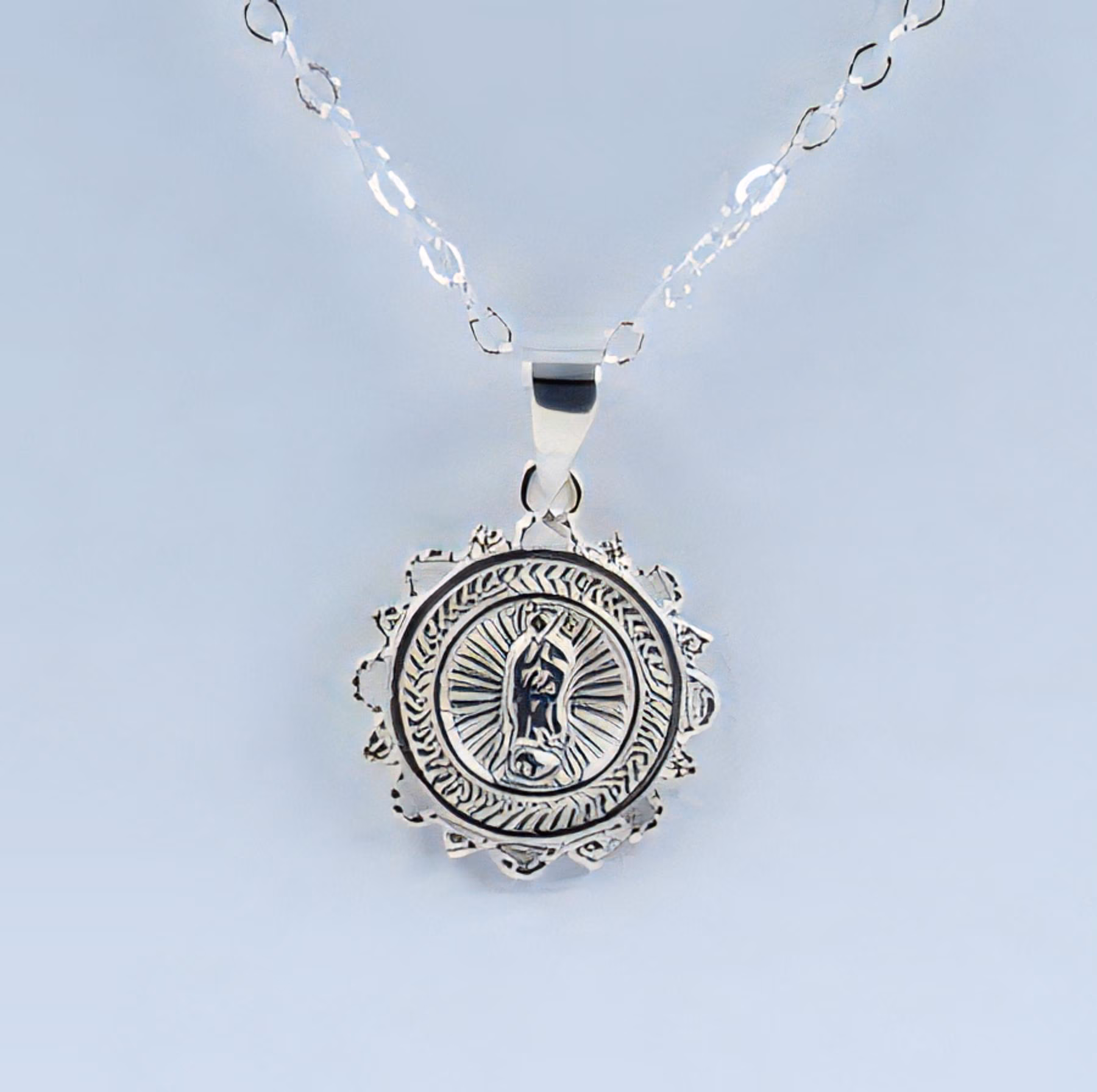 Collar Virgen Guadalupe Plata Ley
