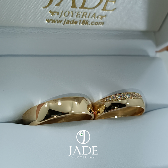 Aros de matrimonio Smile en oro 18k – Jade18k (vista 3)
