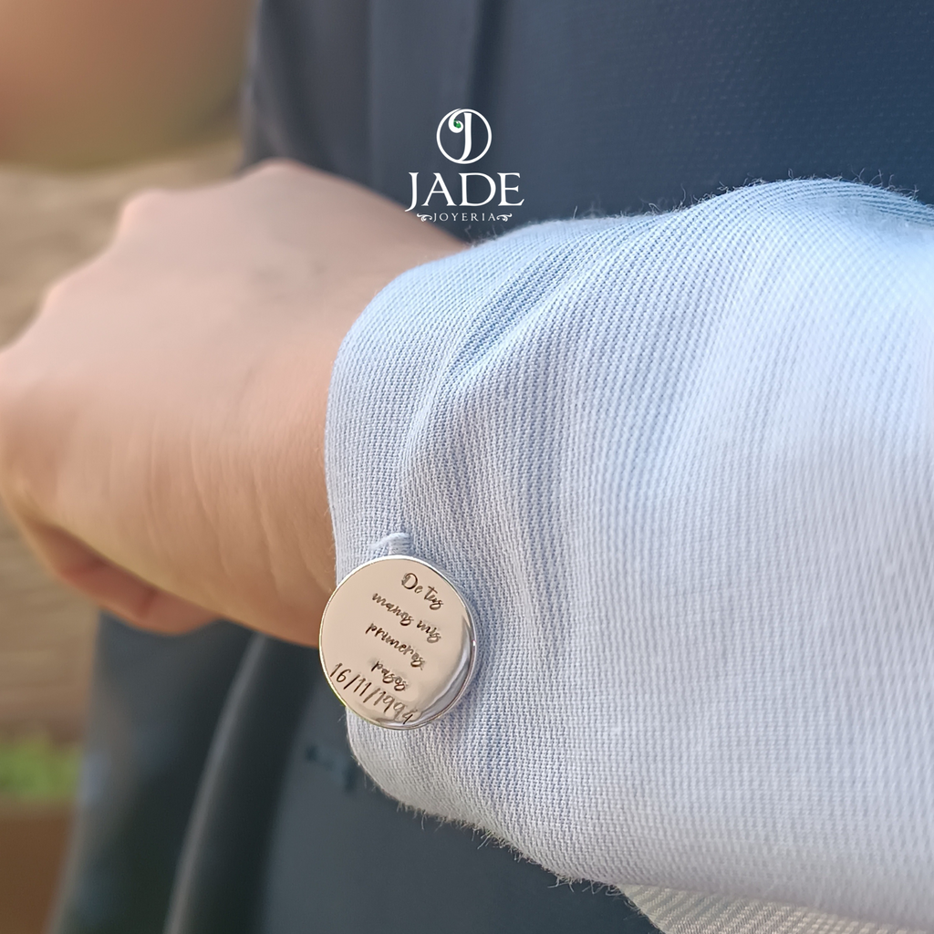 Gemelos de matrimonio personalizados en plata