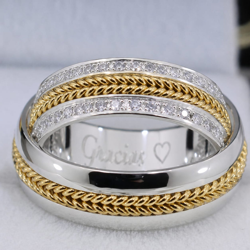 Aros de Boda Plata y Oro, Entrelazados de amor
