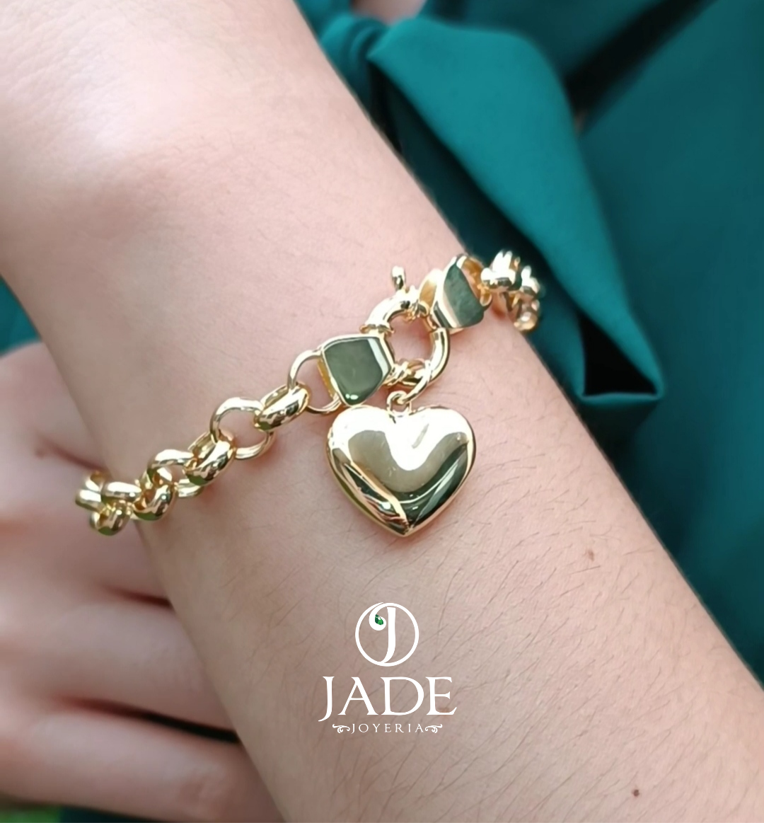 Pulsera rolón abierto con dije corazón