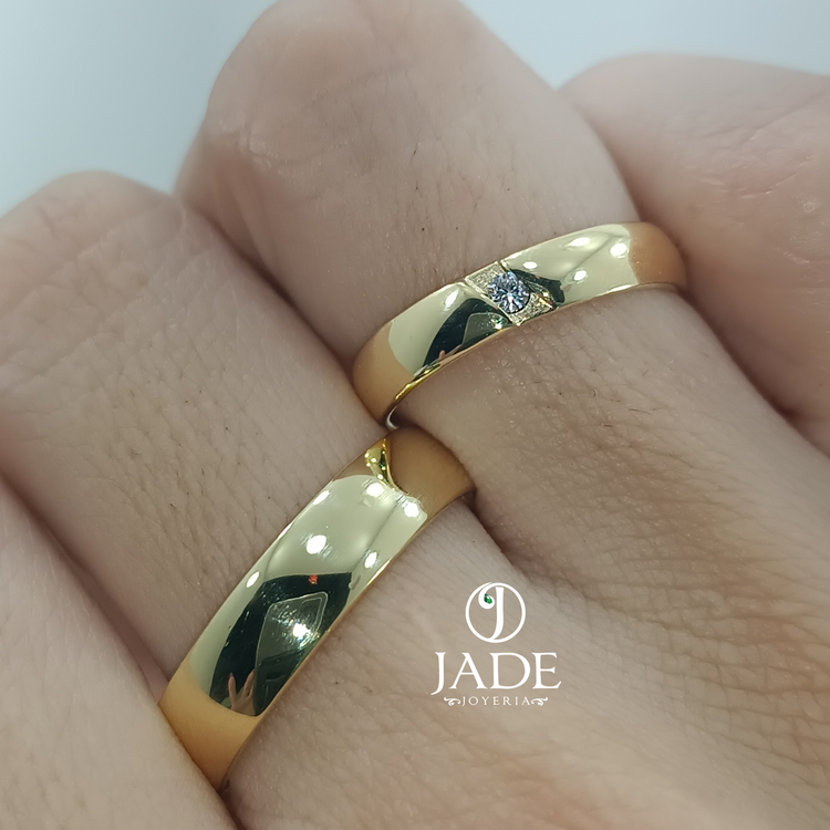 Aros de matrimonio classic en oro 18k – Jade18k (vista 3)