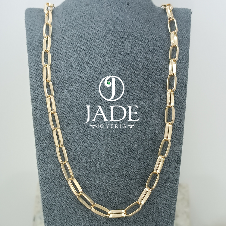 Cadena Rectangular en oro 18k – Jade18k (vista 2)