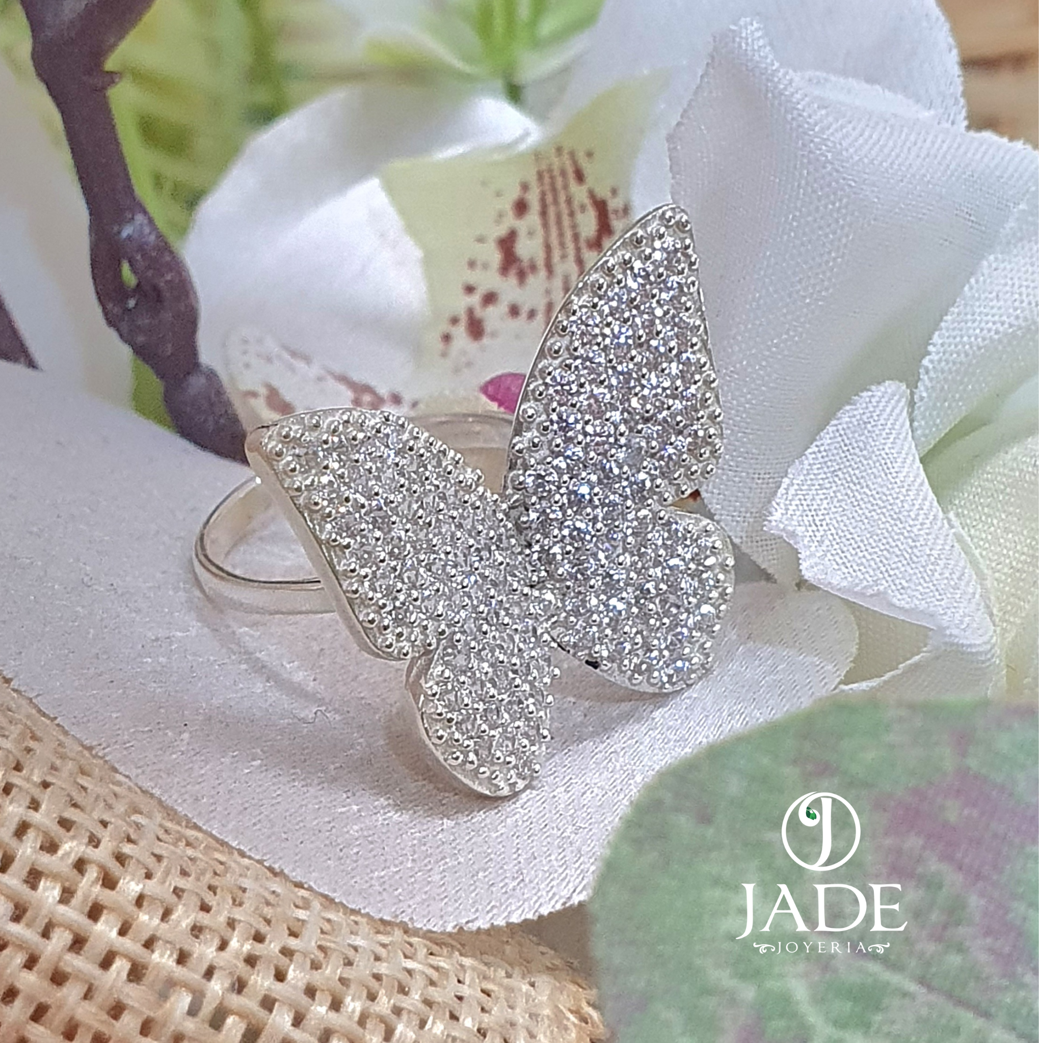 Anillo de Mariposa en plata ley