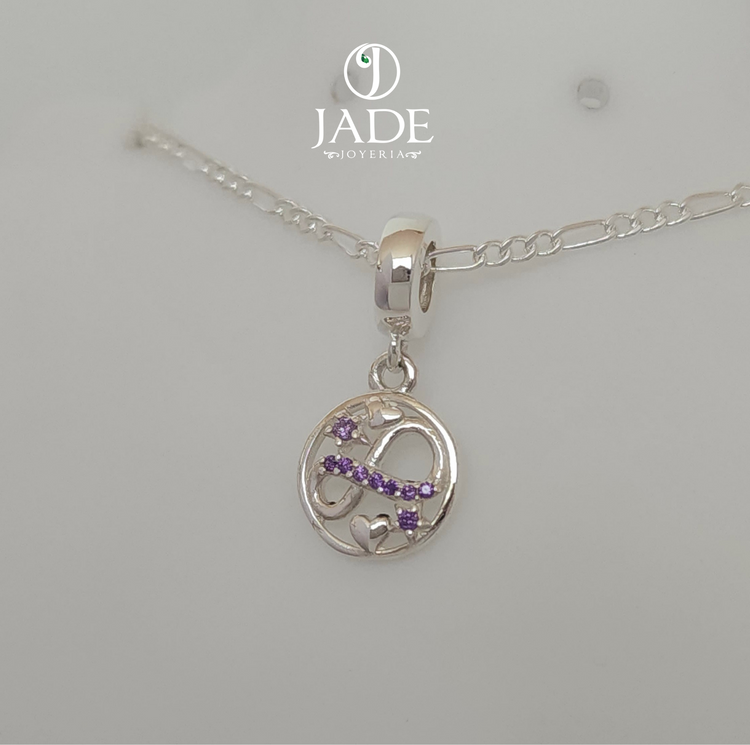 Dije Infinito en plata – Jade18k (vista 2)
