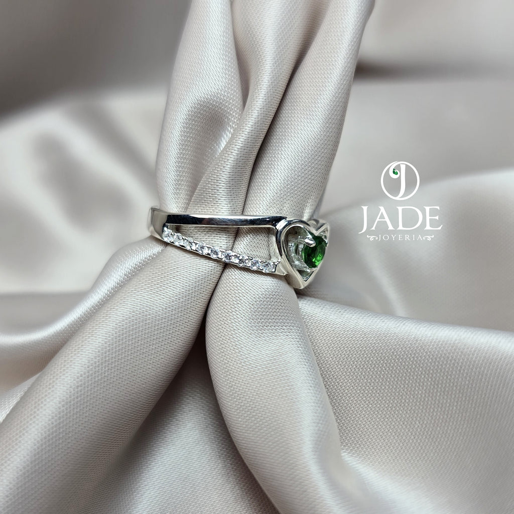 Anillo de Compromiso Plata "Green"