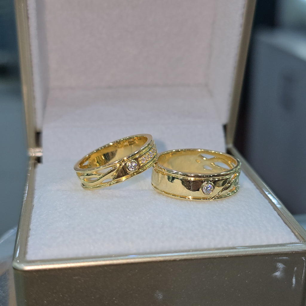 Aros de Boda 18K con Moissanite Unión de amor