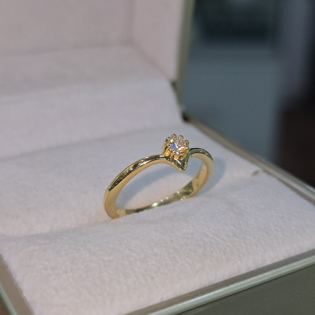 Cintillo con Moissanite Flor de Brillo