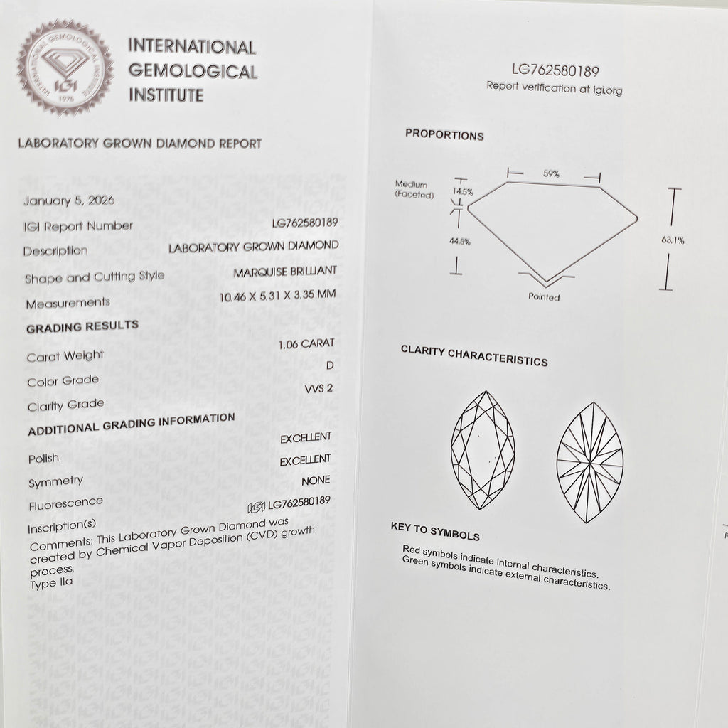 Anillo de compromiso con Diamante de Laboratorio Esmeralda