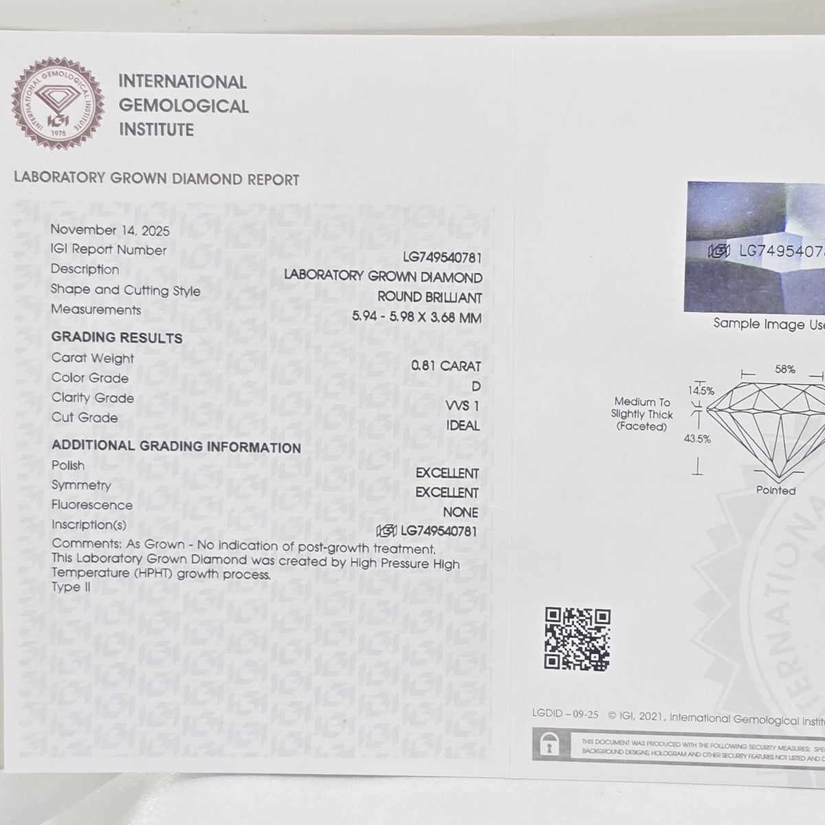 Anillo de compromiso con Diamante de Laboratorio Un Solo Sí