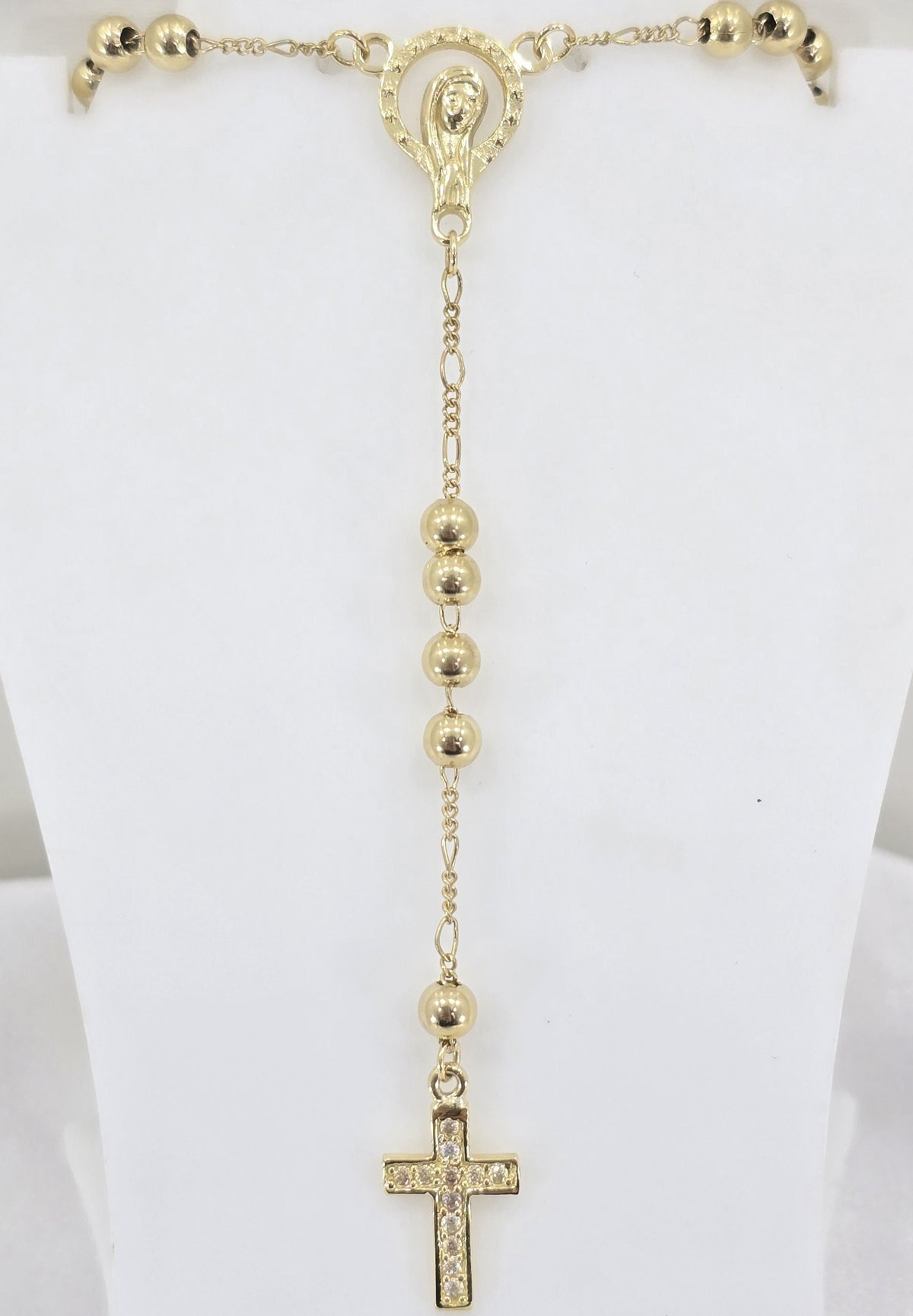 Dije + cadena Rosario Luz Divina 18k
