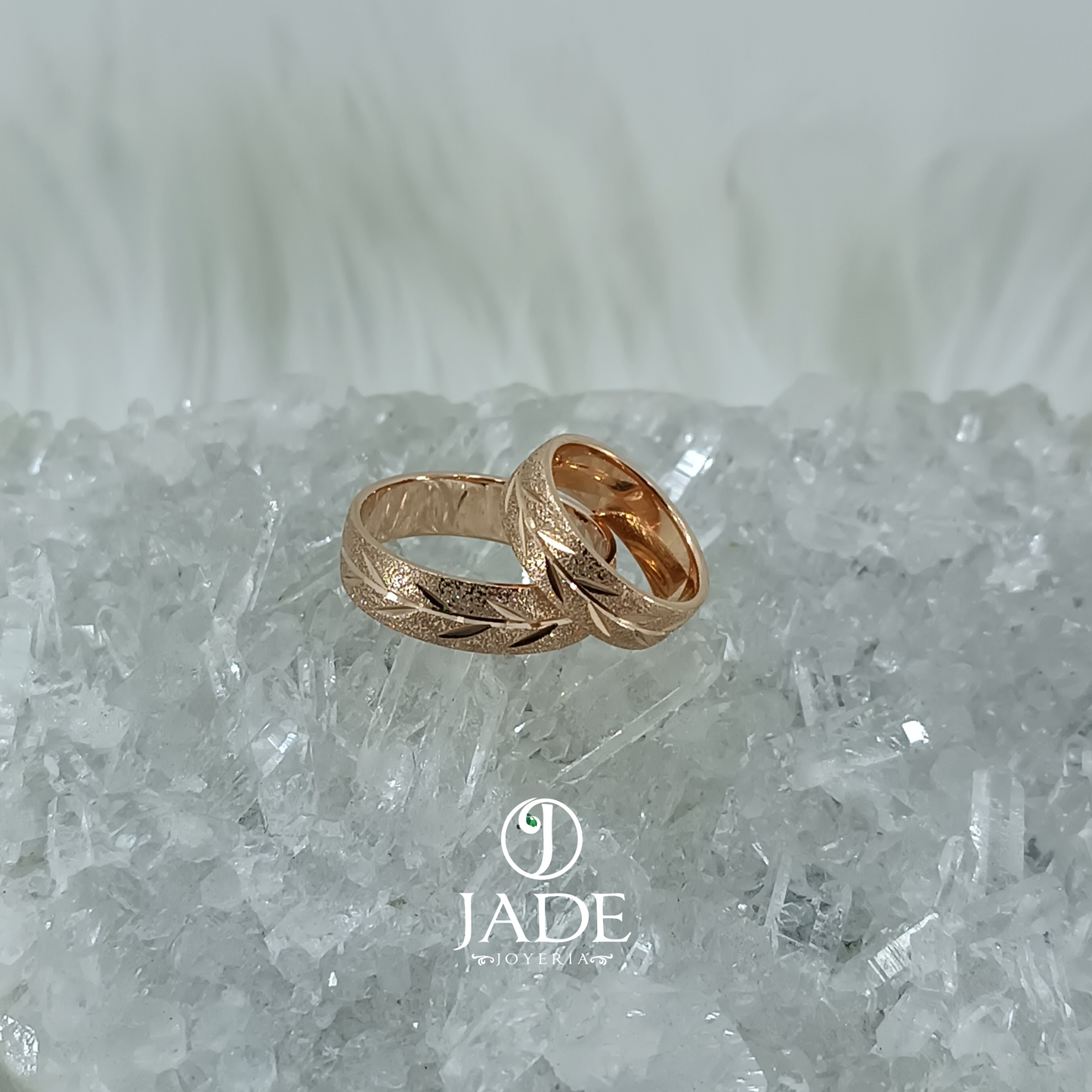 Aros de matrimonio Espiga de amor en oro 18k