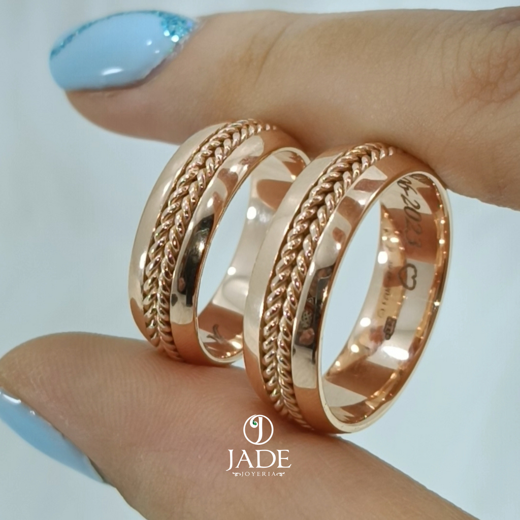 Aros de matrimonio trenzados