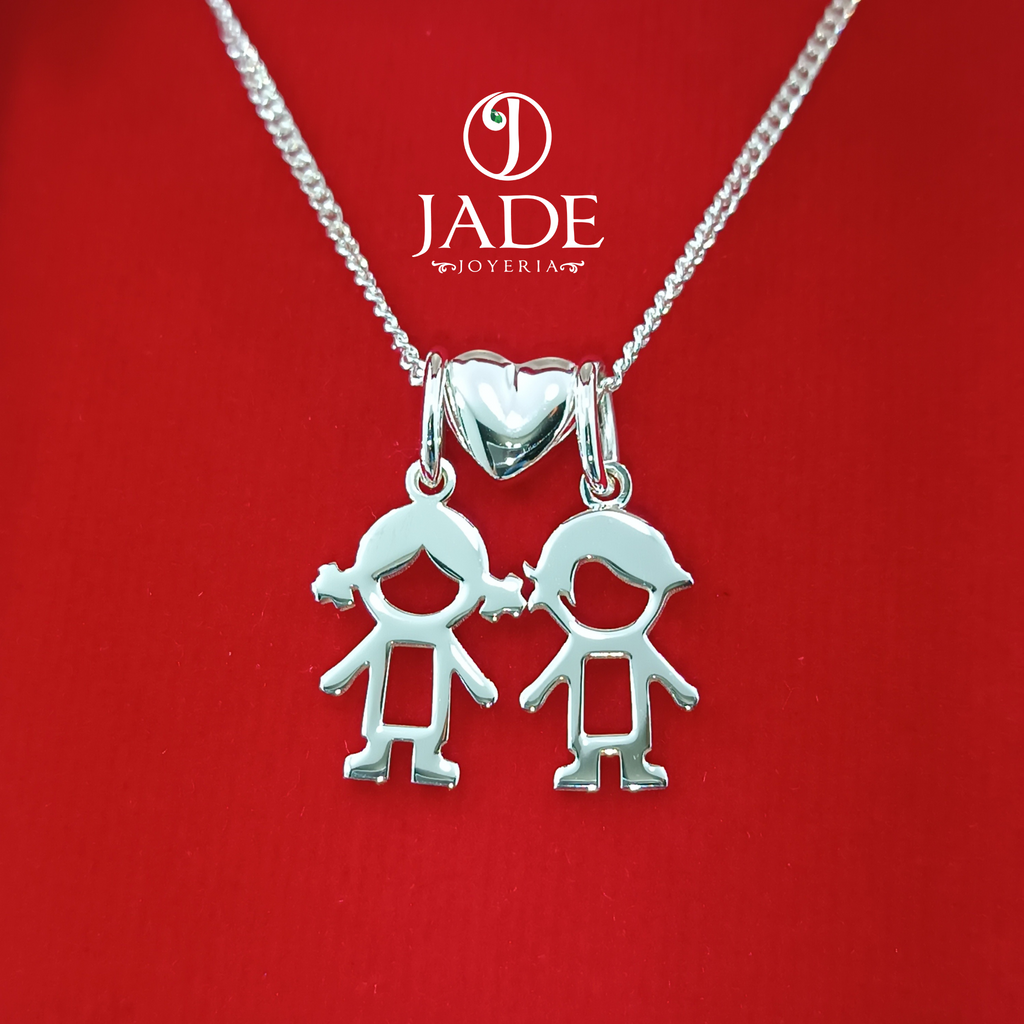 Dije de niña,corazón,niño en plata ley