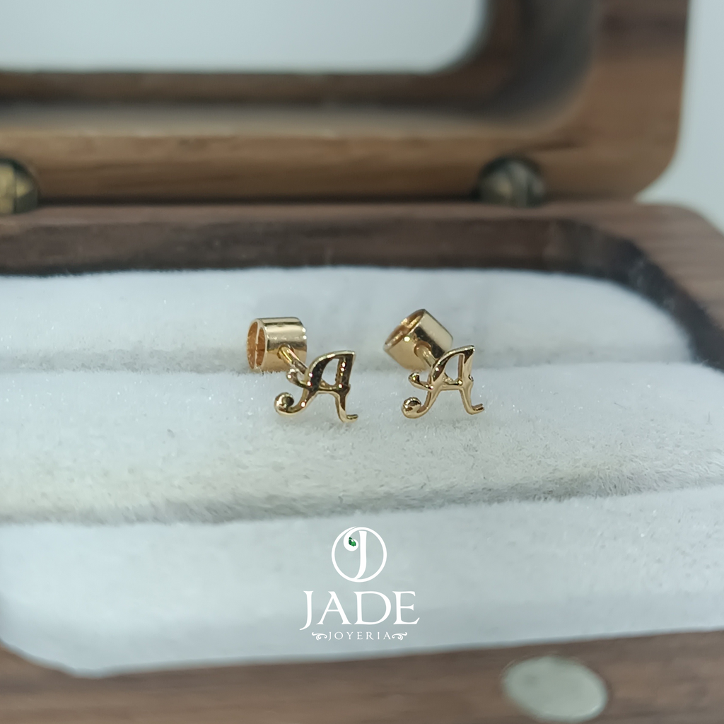Aretes de bebe con inicial