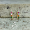 Argollas con piedras de colores