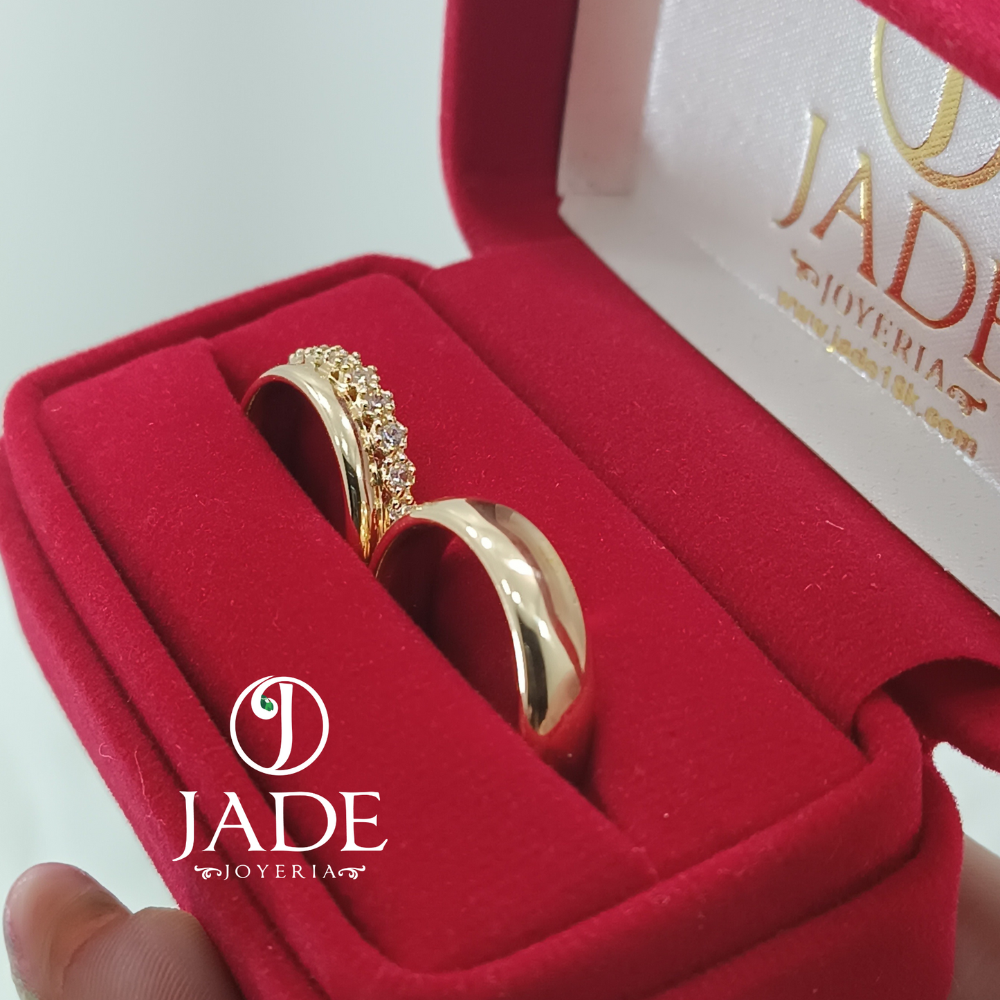 Aros de boda clarissa en oro 18k