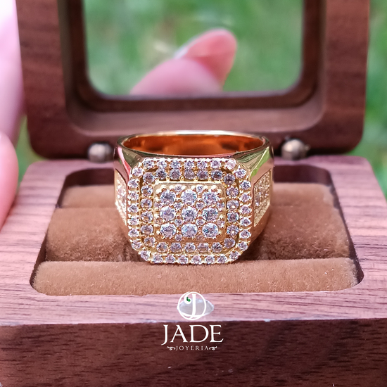Chevalier con piedras en oro 18k – Jade18k (vista 4)