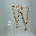Aretes colgantes rolón con estrellas
