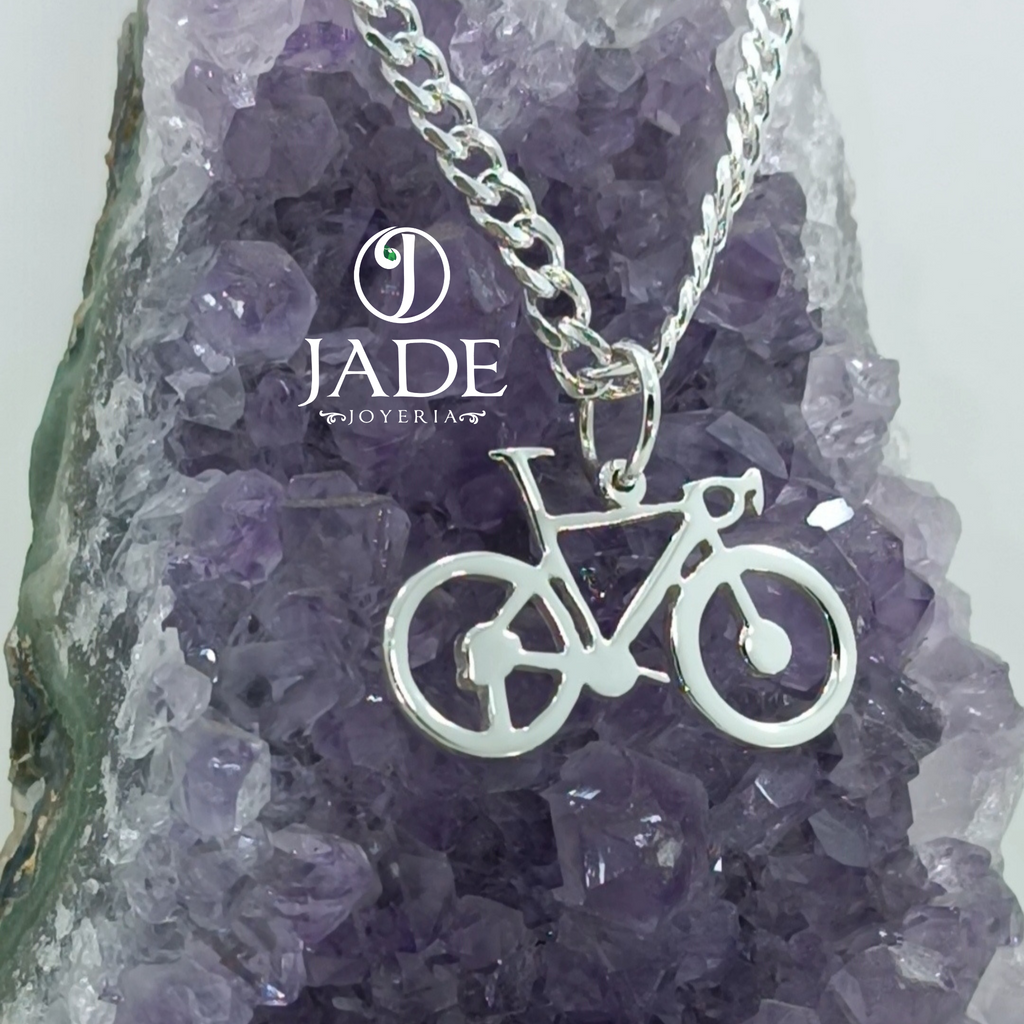 Dije de bicicleta en plata ley