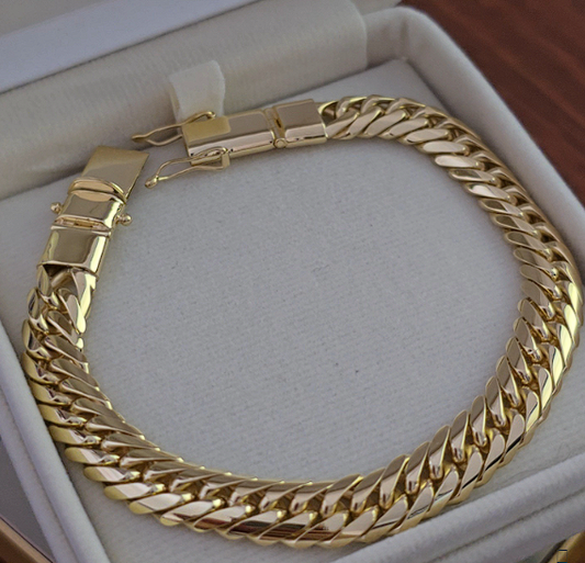 Pulsera Lomo de Corvina Doble en oro 18k – Jade18k