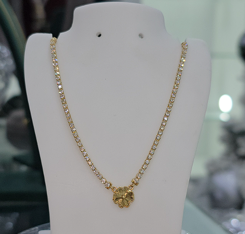 Collar Italiano en Oro Brillo