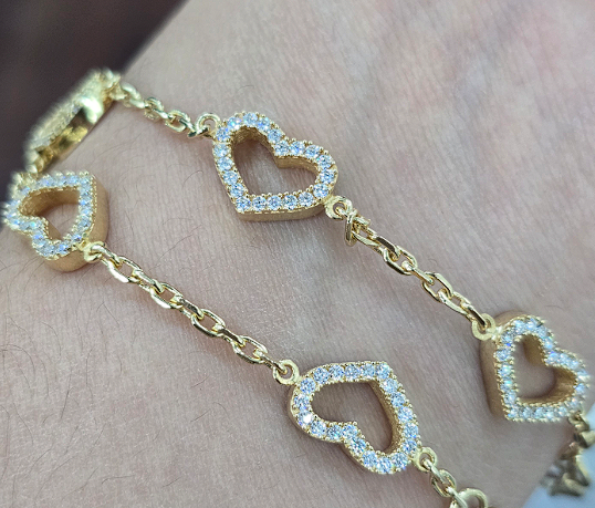 Pulsera Moissanite Corazón