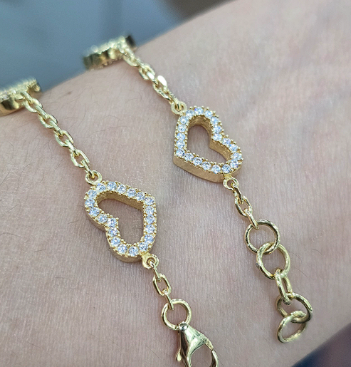 Pulsera Moissanite Corazón