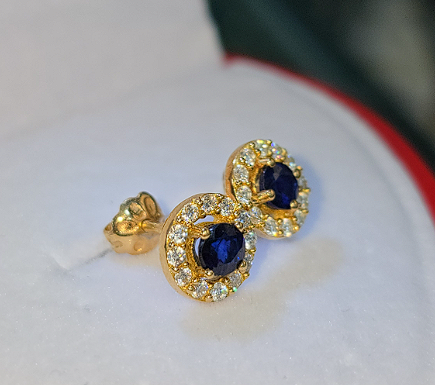 Aretes de Piedra Natural Zafiro Perfecto