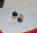 Aretes de Piedra Natural Cuarzo Azul