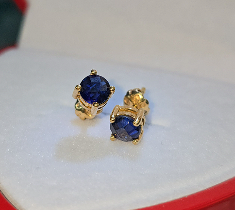Aretes de Piedra Natural Cuarzo Azul