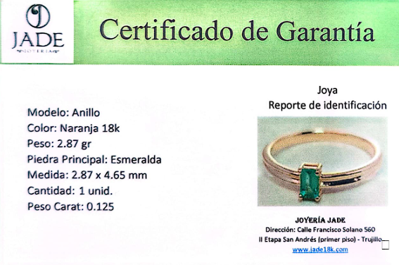 Anillo con Piedra Natural Esmeralda Infinita