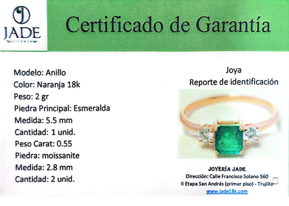Anillo con Piedra Natural Esmeralda Fé
