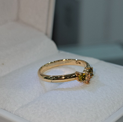 Anillo Trio Turmalinas