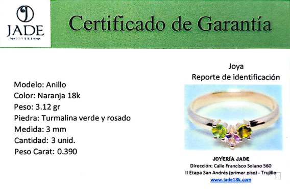 Anillo Trio Turmalinas